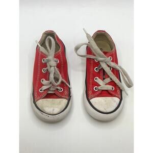 CONVERSE Infant Red-White Classic Low-Top Sneakers SZ 7